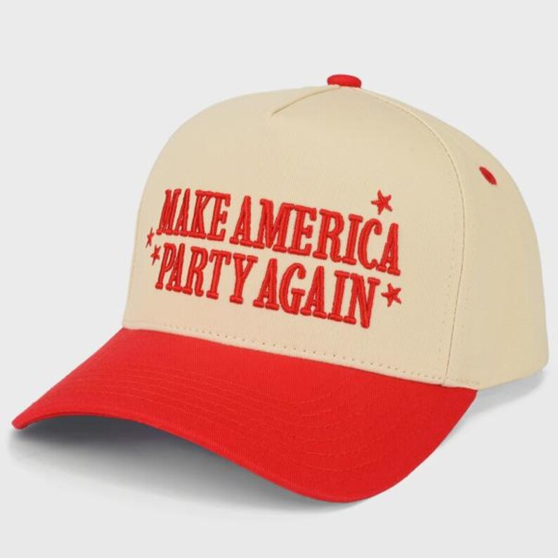 Make America Party Again Trucker Hat – Red & Cream Snapback