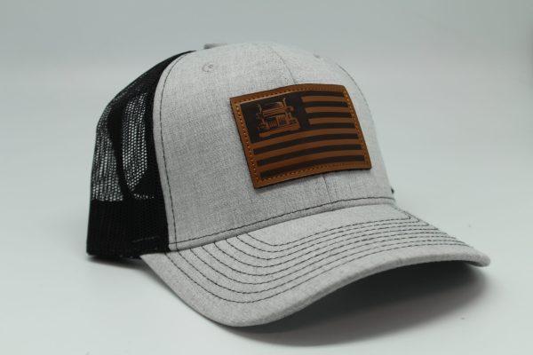American Flag Leather Patch Cap, Patriotic USA Trucker, Country Western Hat