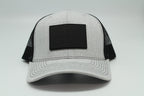 Black American Flag Leather Patch Cap, Patriotic Trucker, Minimal USA Hat