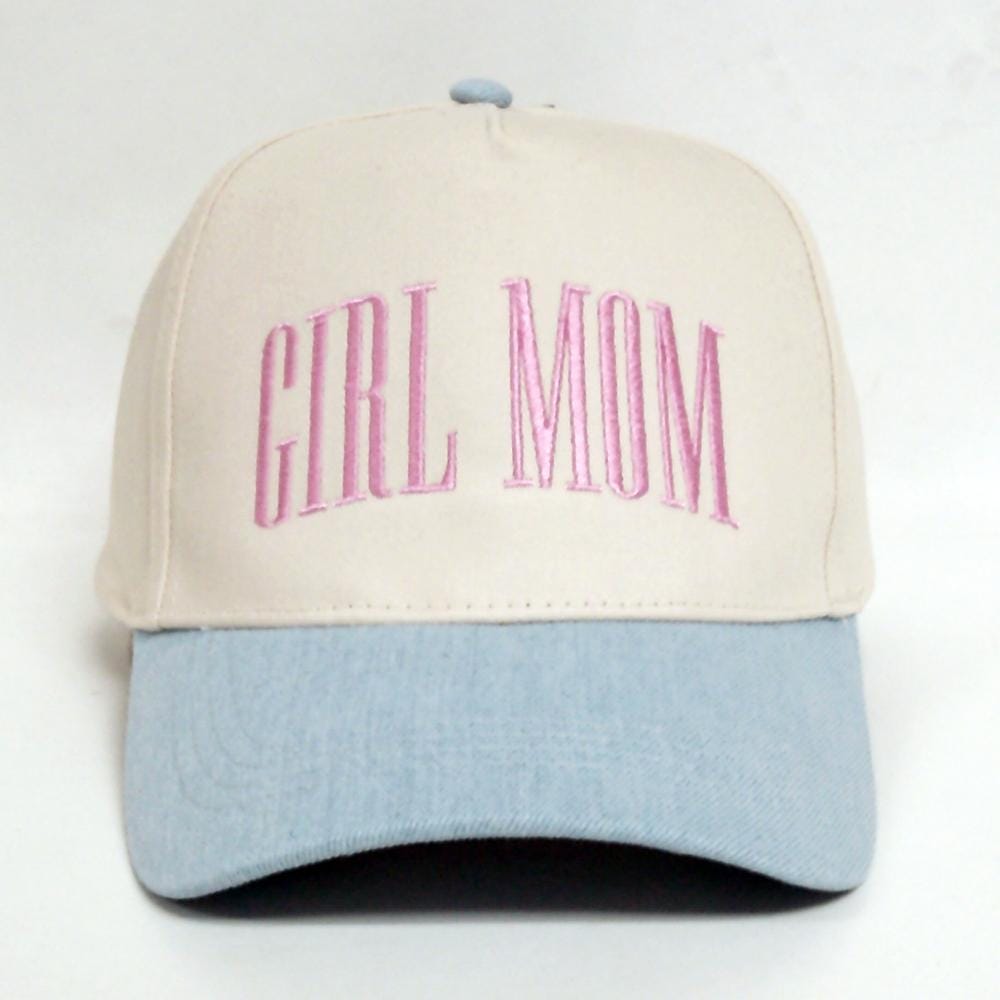 Girl Mom Trucker Hat, Embroidered Mom Life Cap, Trendy Motherhood Outfit