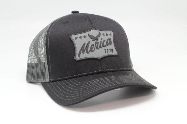 Rubber PatchMerica Blk/Gry Flag Logo Black/Charcoal Mesh