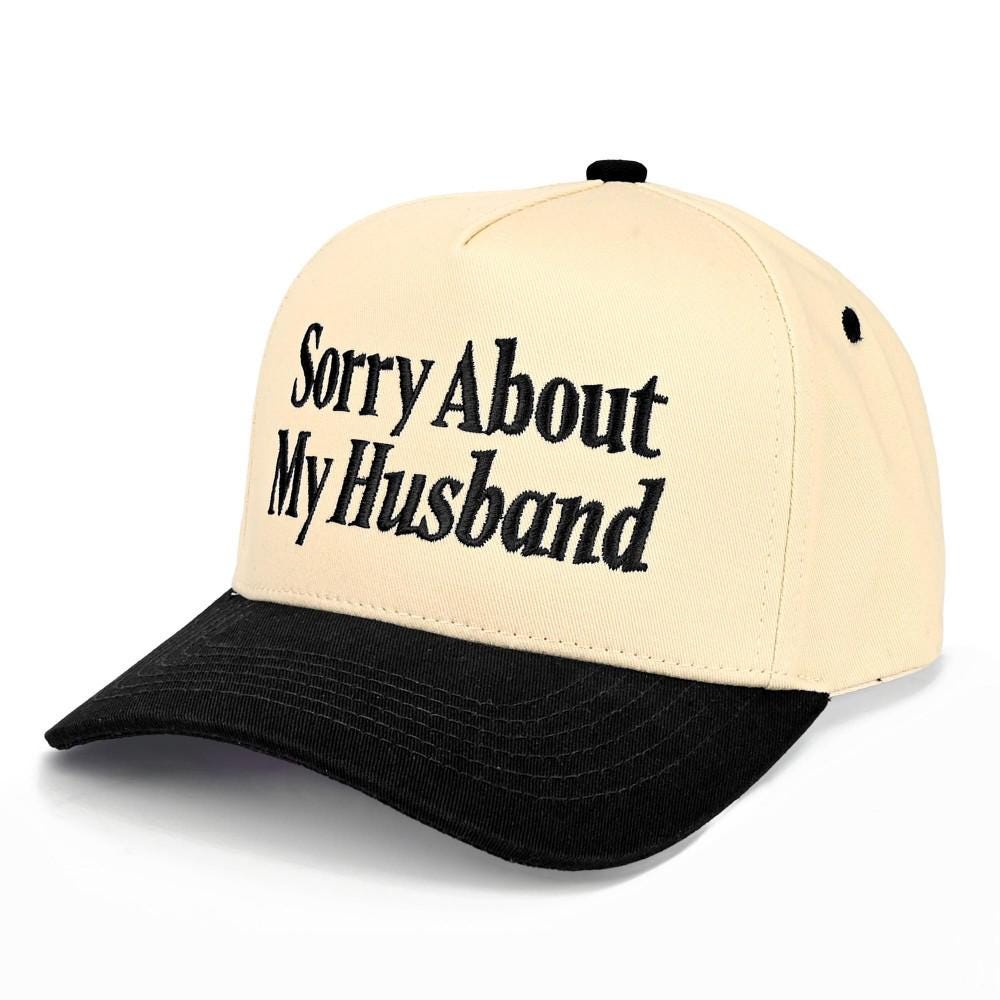 Sorry About My Husband Embroidered Trucker Hat, Sarcastic Wife Baseball Cap