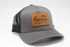 We Drink Beer Leather Patch on Charcoal/Black Mesh