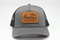 We Drink Beer Leather Patch on Charcoal/Black Mesh
