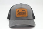 We Drink Beer Leather Patch on Charcoal/Black Mesh