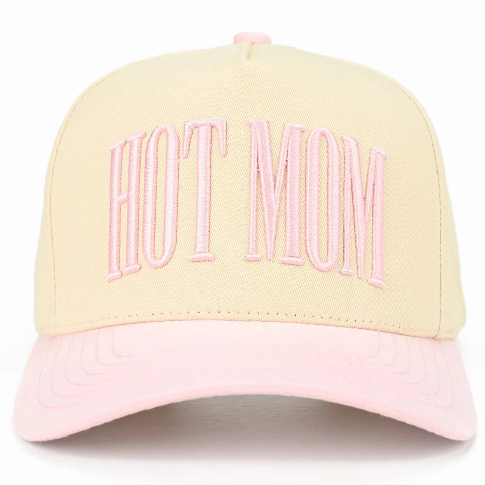 Hot Mom Trucker Hat – Pink & Cream