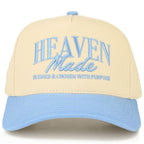 Heaven Made Trucker Hat – Cream & Blue Faith Hat
